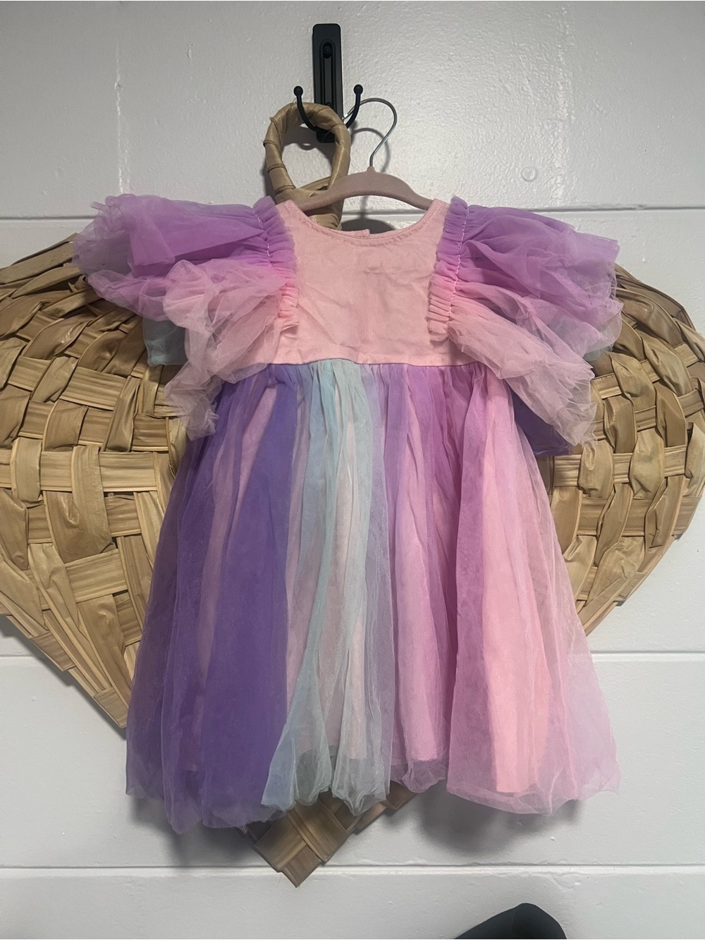 Lola and the Boys Pastel Tulle Unicorn Dress - Pink, Purple & Mint